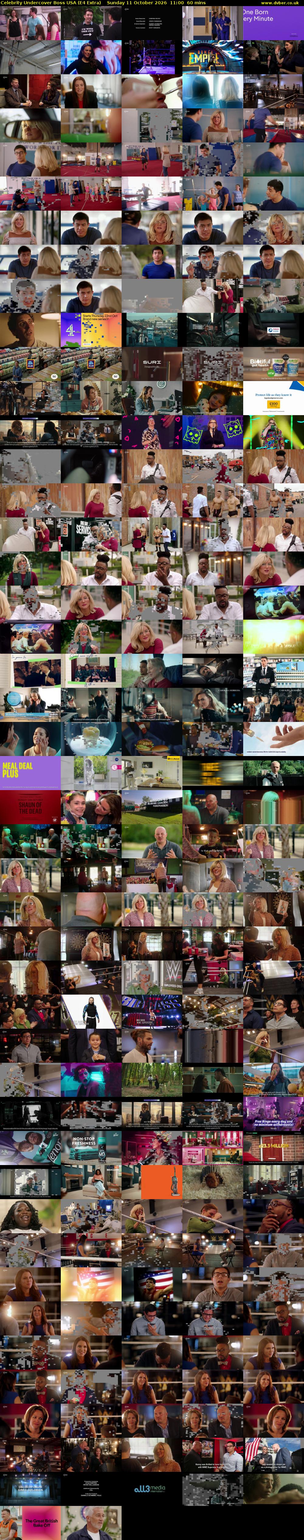 Celebrity Undercover Boss USA (E4 Extra) Sunday 11 October 2026 11:00 - 12:00