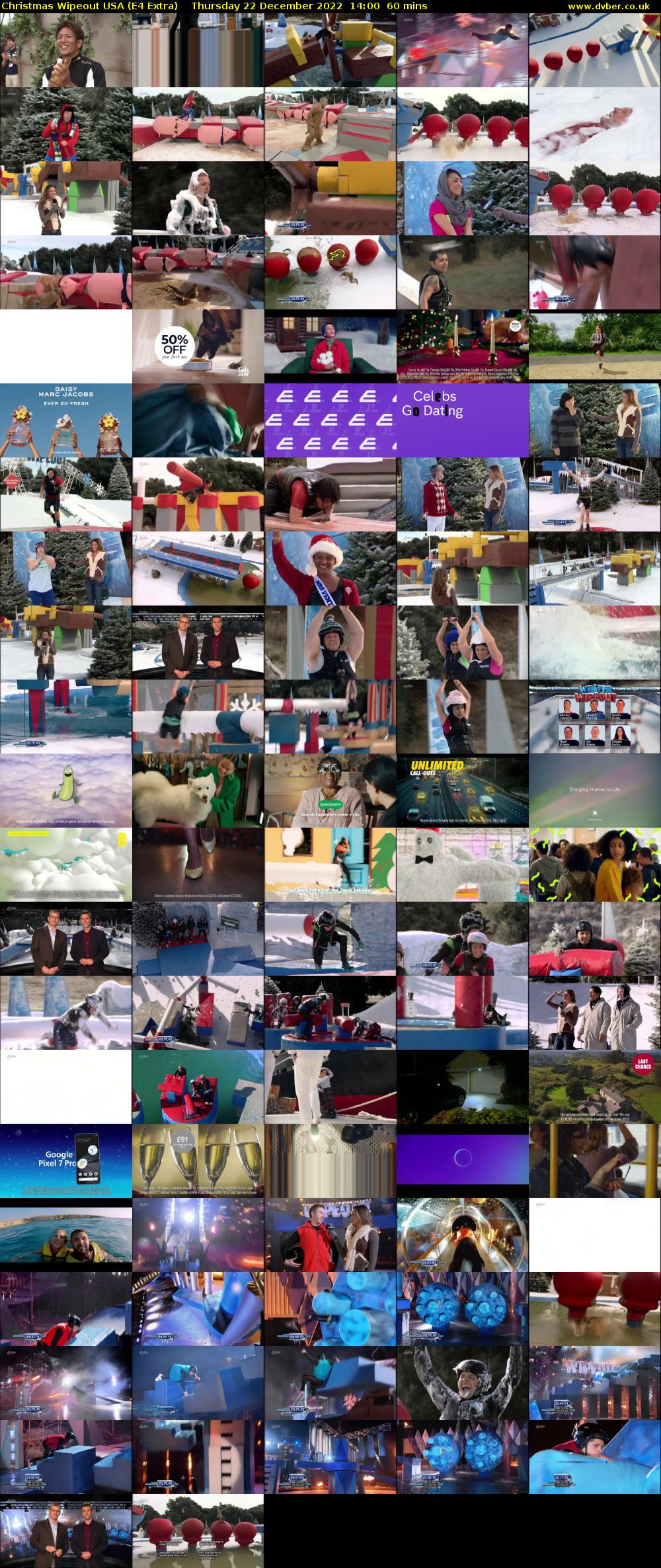 Christmas Wipeout USA (E4 Extra) Thursday 22 December 2022 14:00 - 15:00