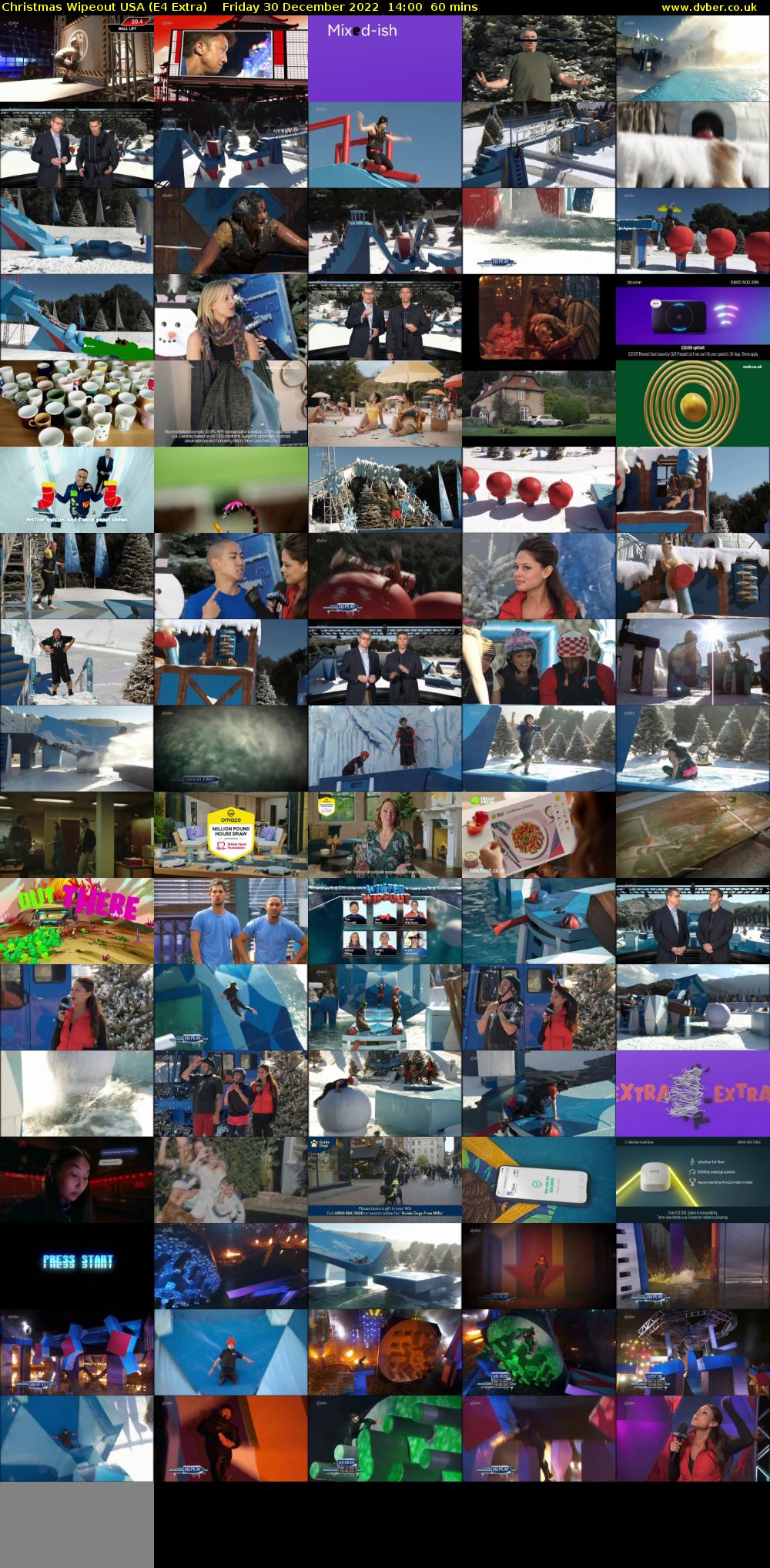 Christmas Wipeout USA (E4 Extra) Friday 30 December 2022 14:00 - 15:00