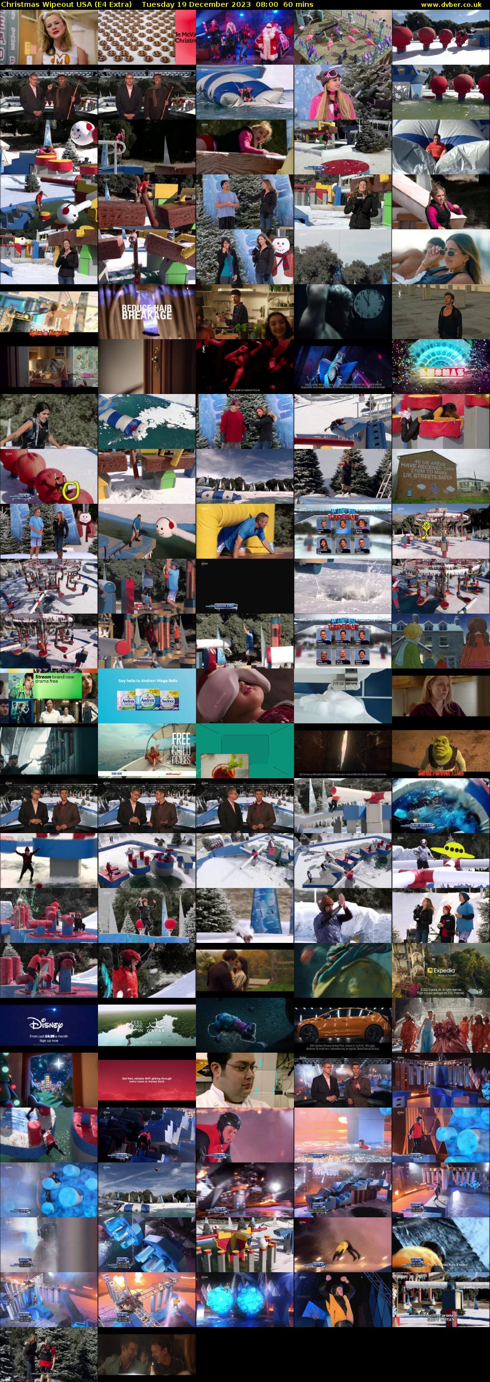 Christmas Wipeout USA (E4 Extra) Tuesday 19 December 2023 08:00 - 09:00