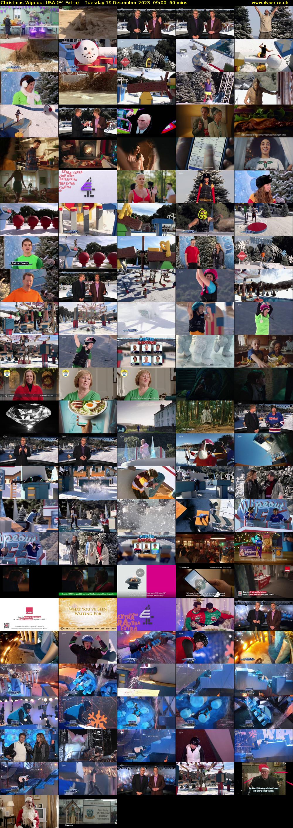 Christmas Wipeout USA (E4 Extra) Tuesday 19 December 2023 09:00 - 10:00