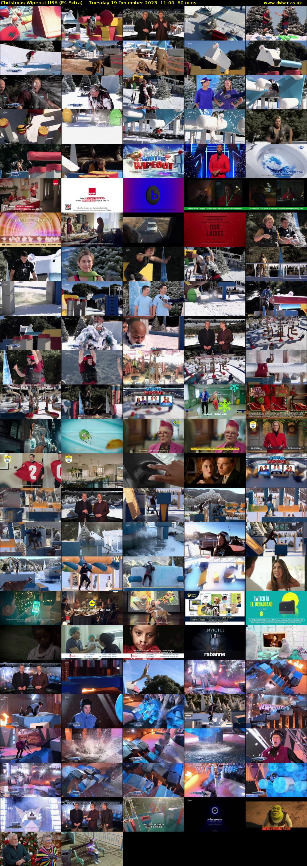 Christmas Wipeout USA (E4 Extra) Tuesday 19 December 2023 11:00 - 12:00