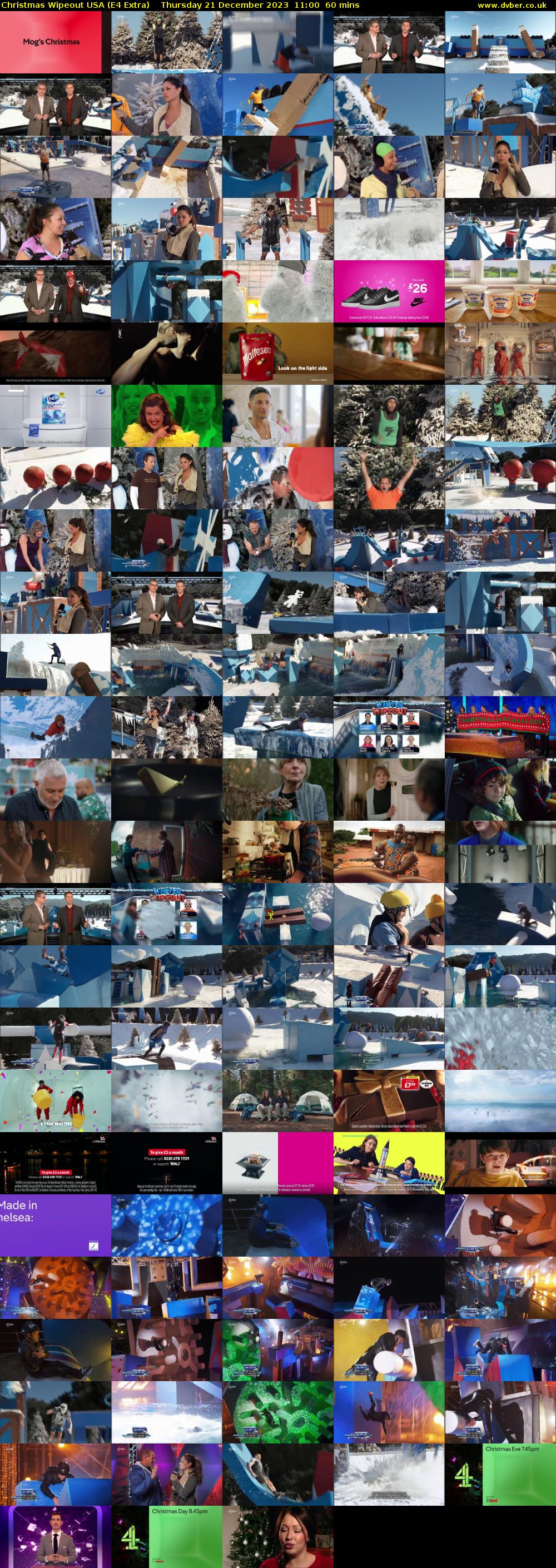 Christmas Wipeout USA (E4 Extra) Thursday 21 December 2023 11:00 - 12:00