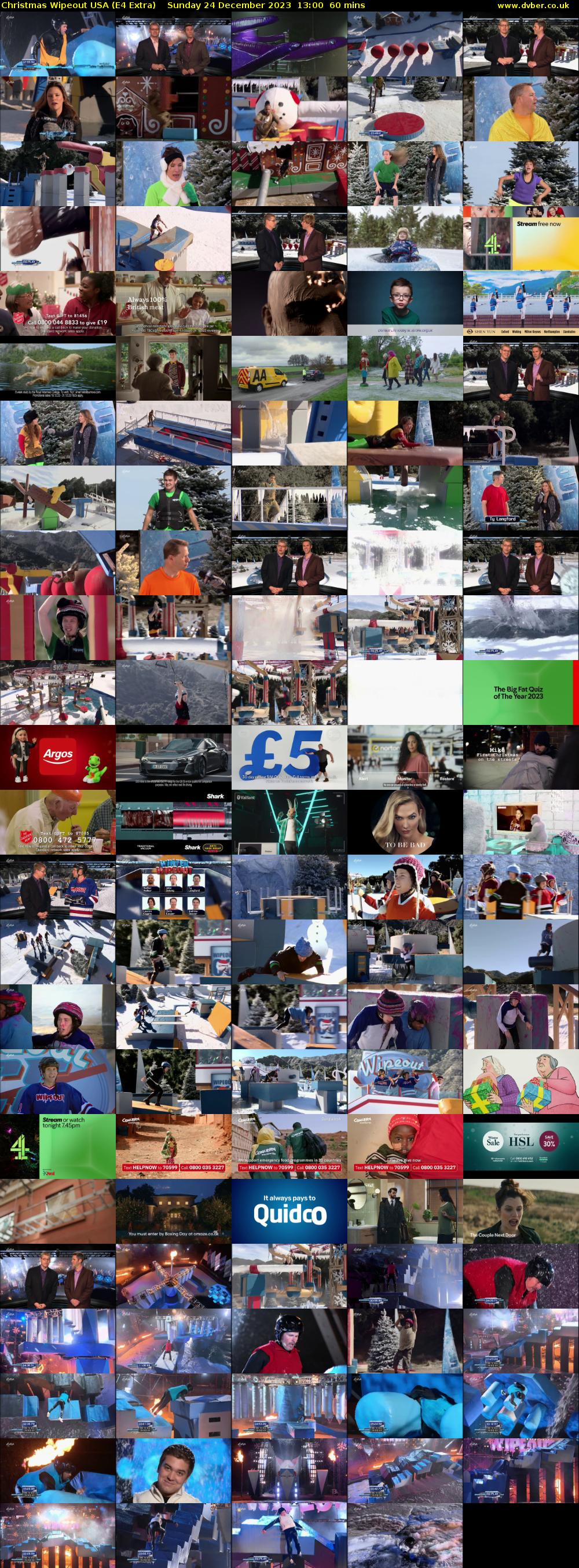 Christmas Wipeout USA (E4 Extra) Sunday 24 December 2023 13:00 - 14:00