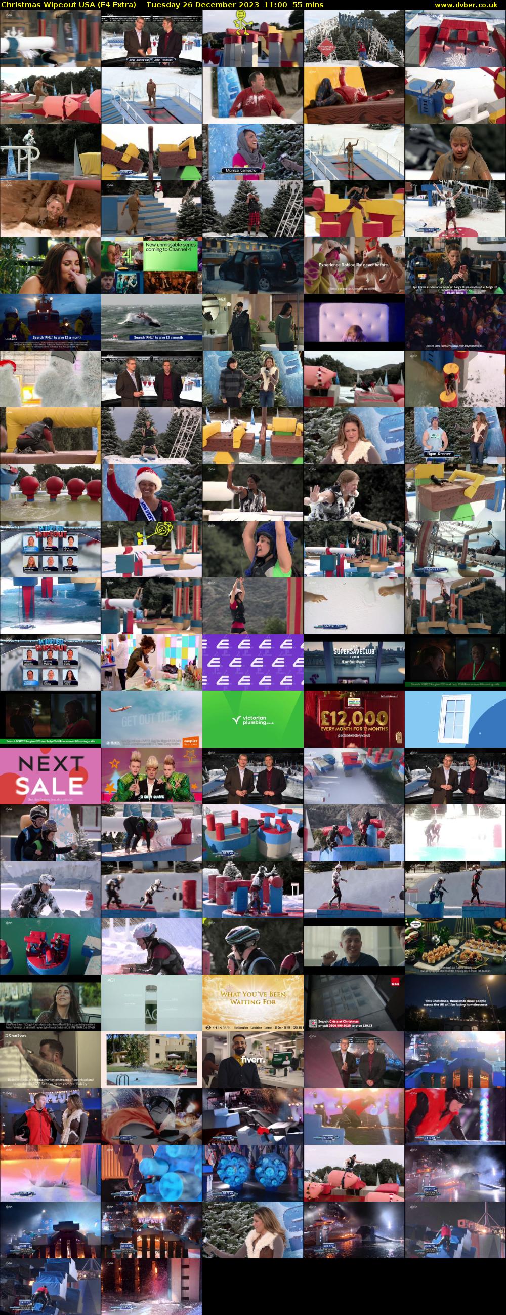 Christmas Wipeout USA (E4 Extra) Tuesday 26 December 2023 11:00 - 11:55