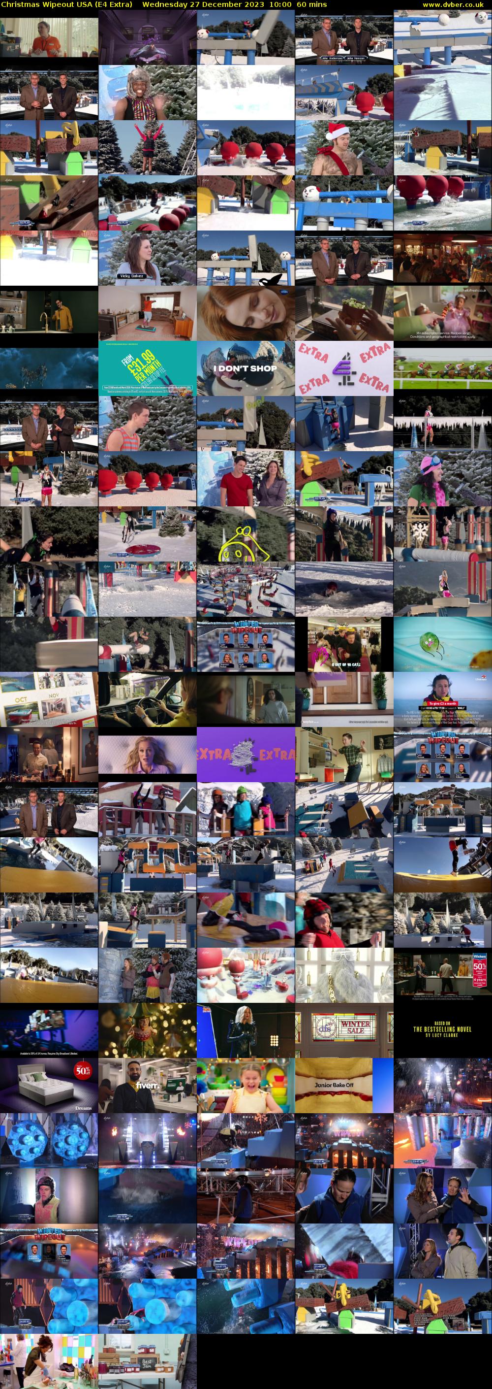 Christmas Wipeout USA (E4 Extra) Wednesday 27 December 2023 10:00 - 11:00