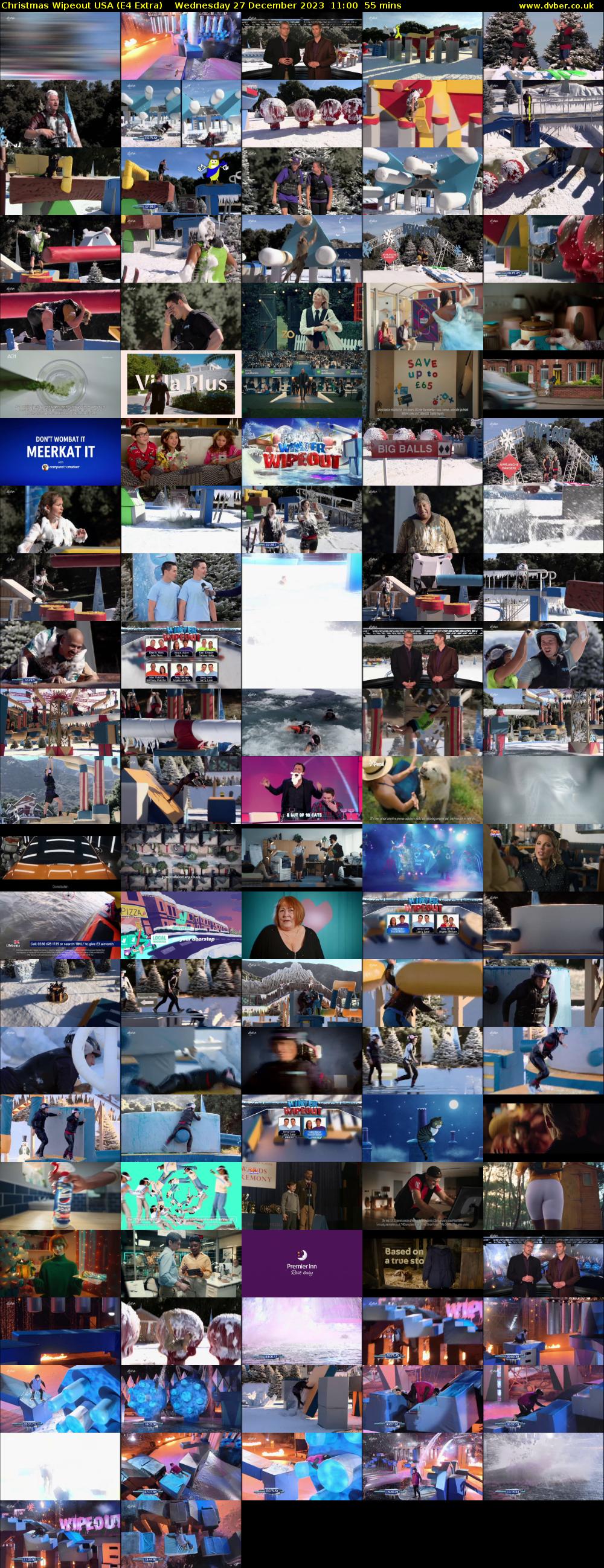 Christmas Wipeout USA (E4 Extra) Wednesday 27 December 2023 11:00 - 11:55
