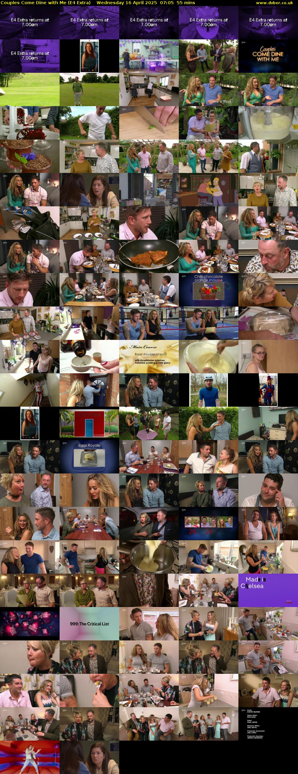 Couples Come Dine with Me (E4 Extra) Wednesday 16 April 2025 07:05 - 08:00