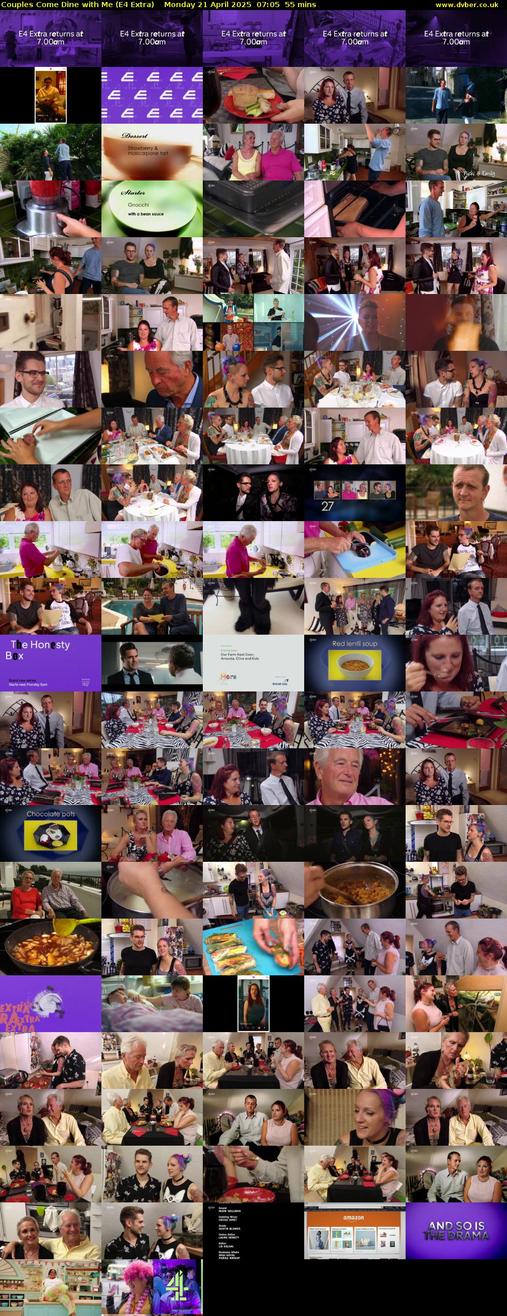 Couples Come Dine with Me (E4 Extra) Monday 21 April 2025 07:05 - 08:00