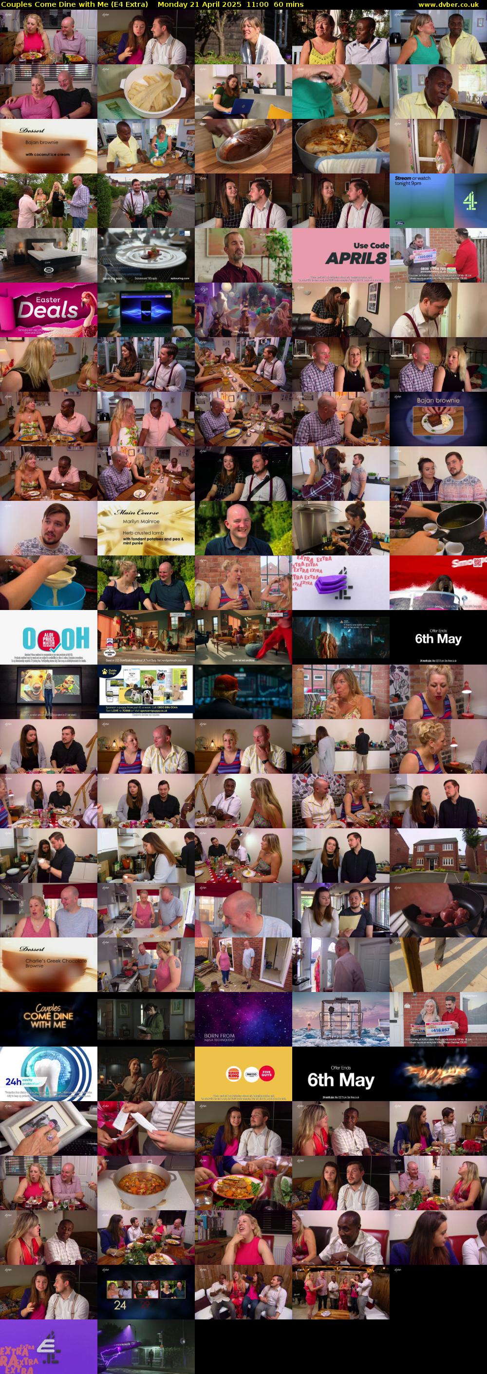 Couples Come Dine with Me (E4 Extra) Monday 21 April 2025 11:00 - 12:00