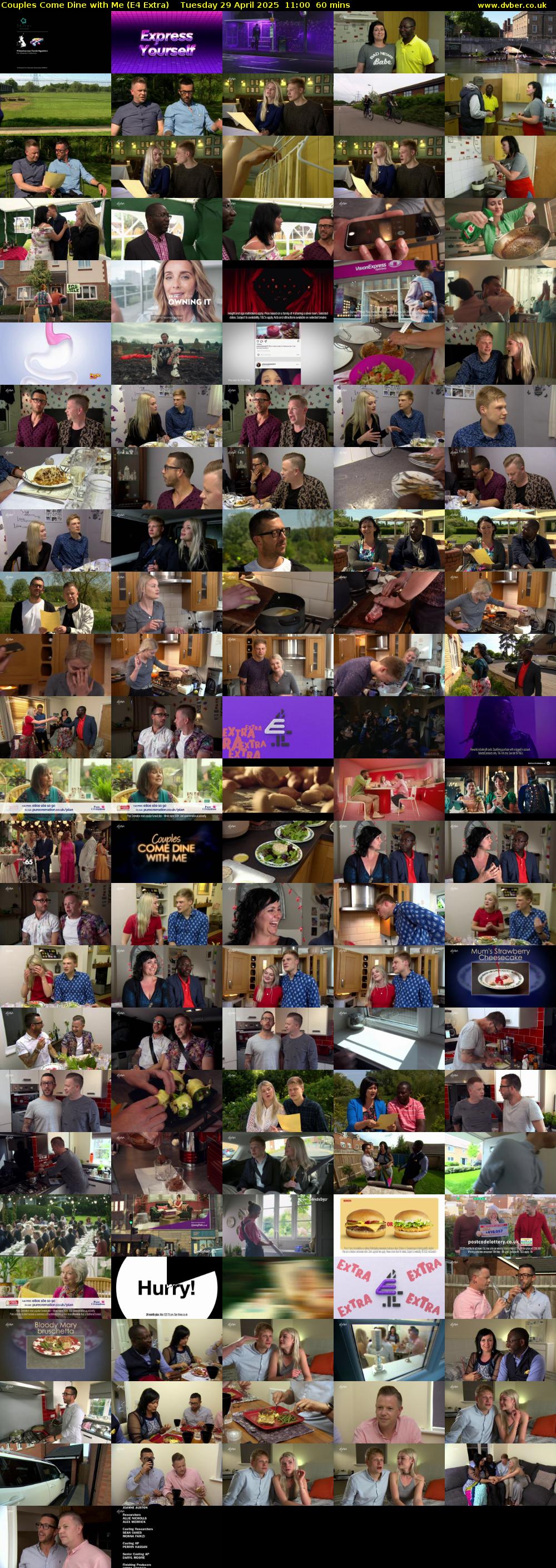 Couples Come Dine with Me (E4 Extra) Tuesday 29 April 2025 11:00 - 12:00