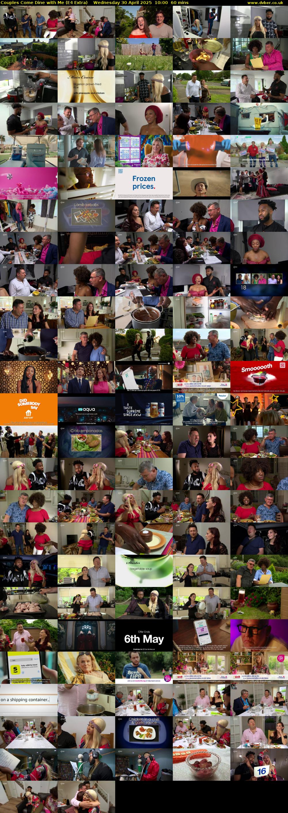 Couples Come Dine with Me (E4 Extra) Wednesday 30 April 2025 10:00 - 11:00