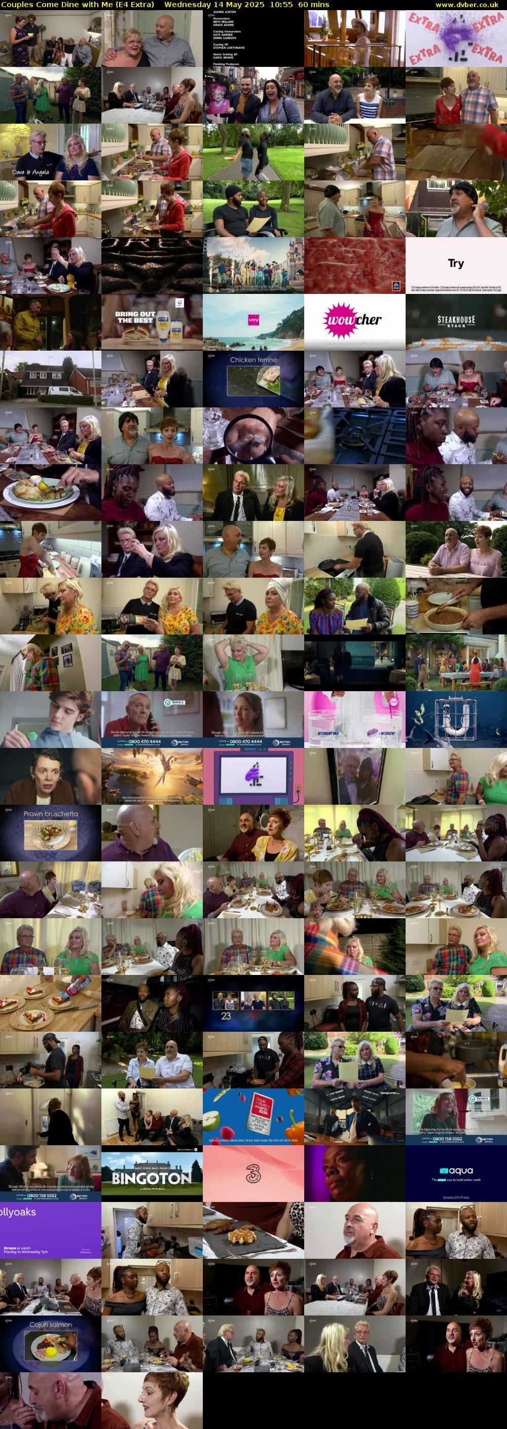 Couples Come Dine with Me (E4 Extra) Wednesday 14 May 2025 10:55 - 11:55