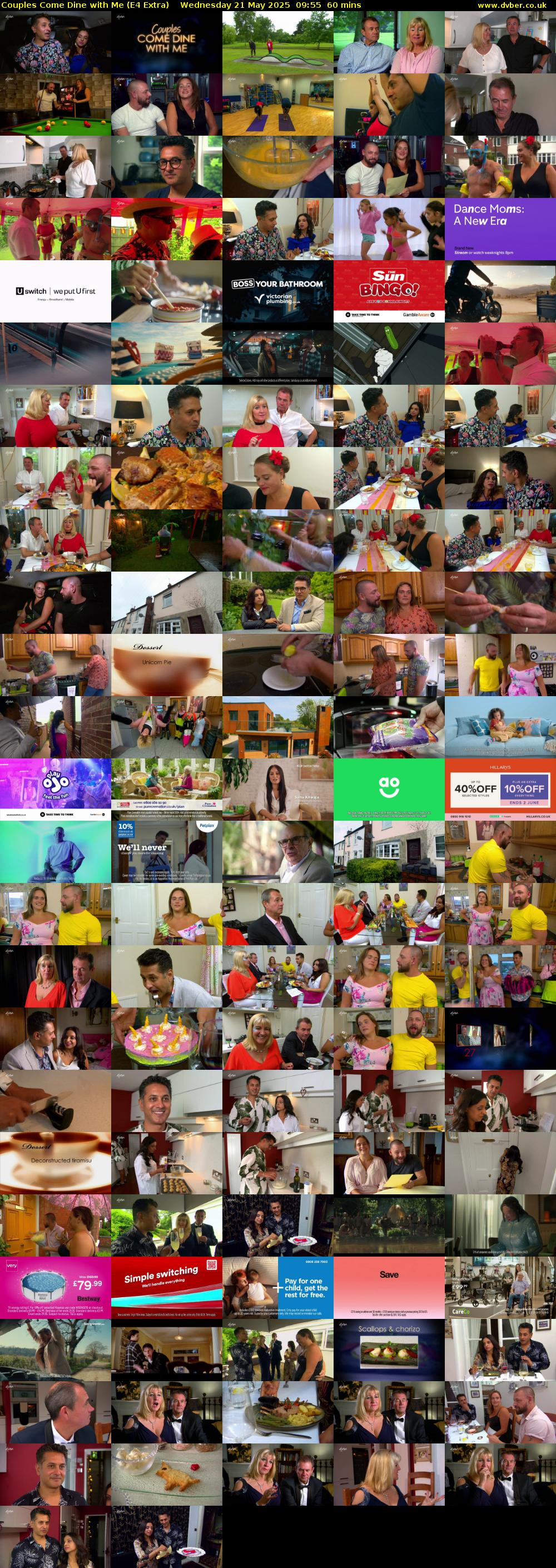 Couples Come Dine with Me (E4 Extra) Wednesday 21 May 2025 09:55 - 10:55
