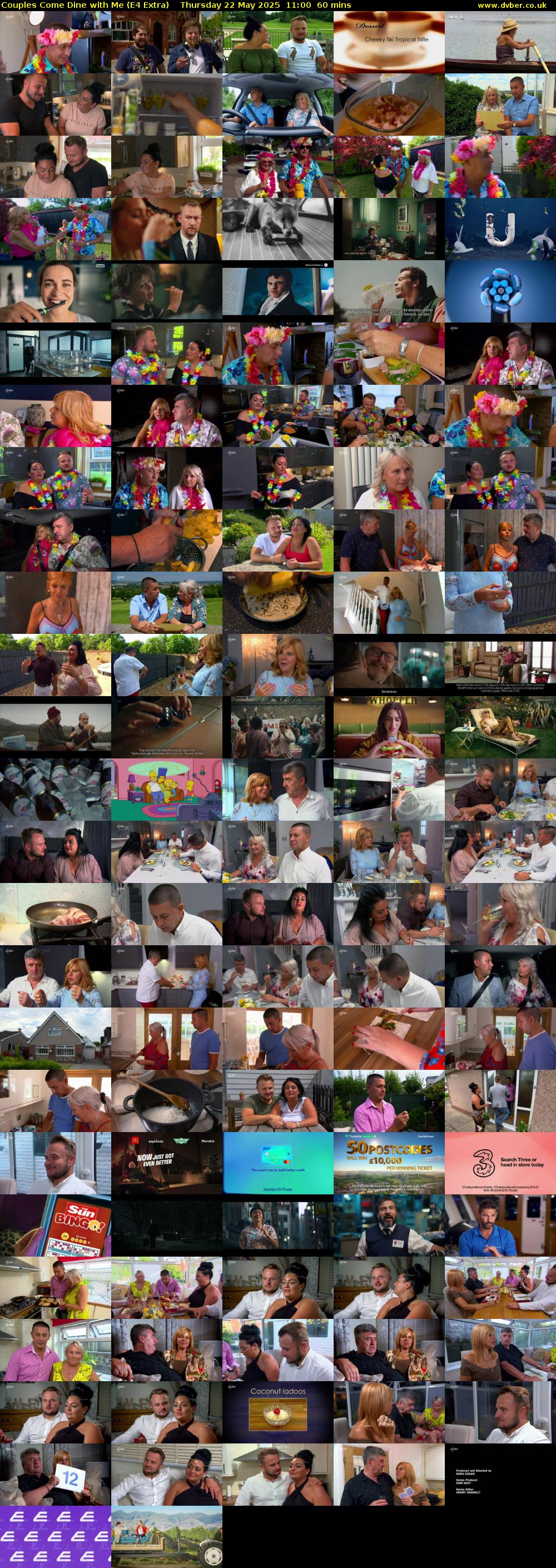 Couples Come Dine with Me (E4 Extra) Thursday 22 May 2025 11:00 - 12:00