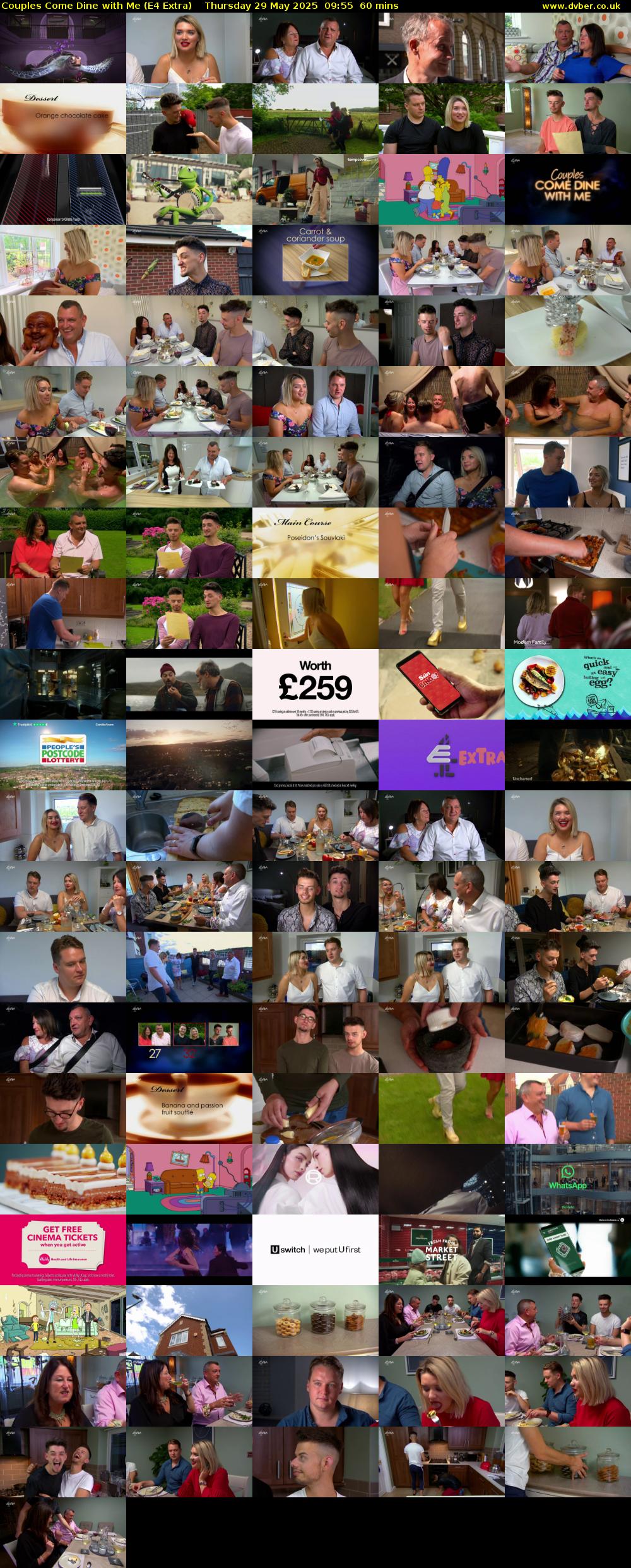 Couples Come Dine with Me (E4 Extra) Thursday 29 May 2025 09:55 - 10:55