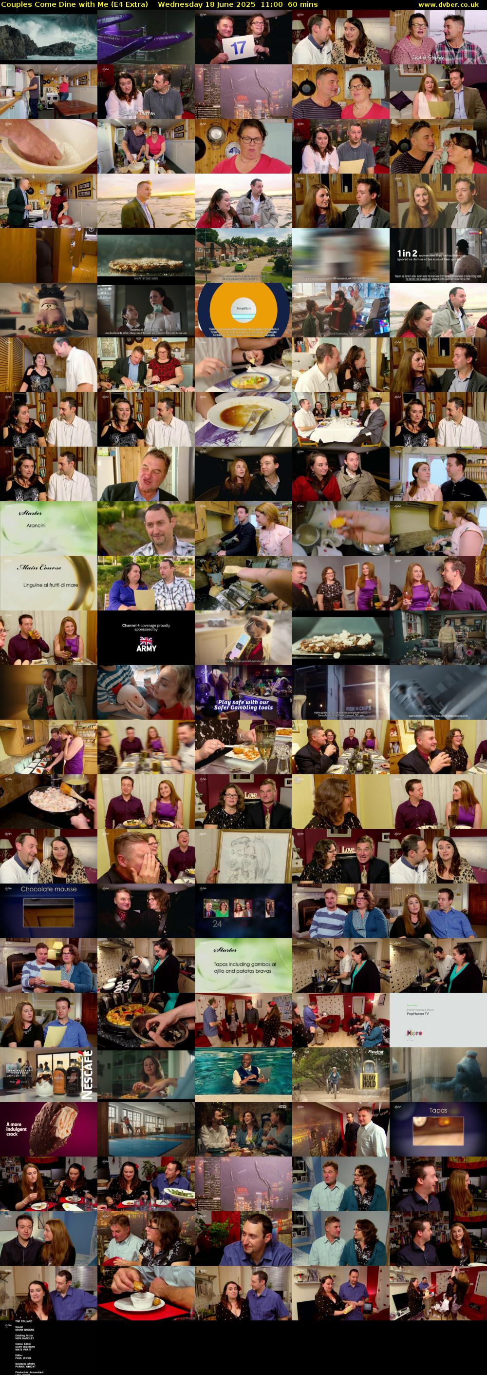 Couples Come Dine with Me (E4 Extra) Wednesday 18 June 2025 11:00 - 12:00