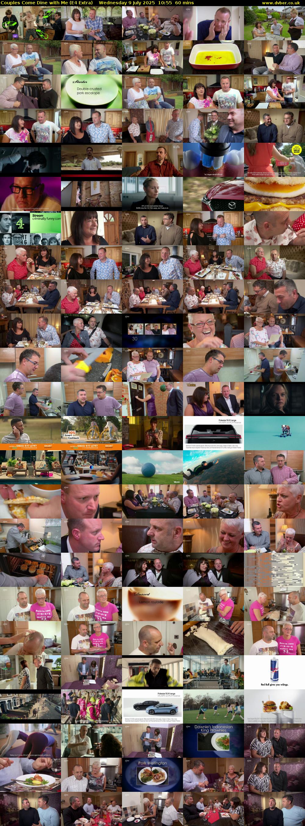 Couples Come Dine with Me (E4 Extra) Wednesday 9 July 2025 10:55 - 11:55