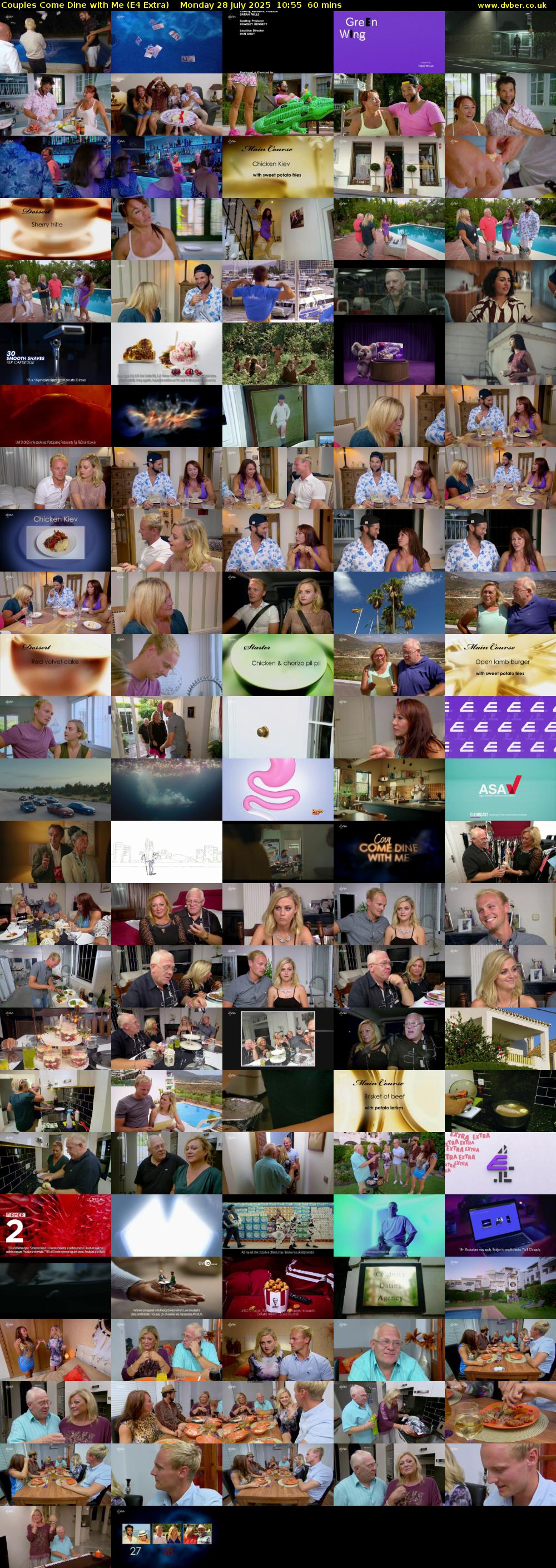 Couples Come Dine with Me (E4 Extra) Monday 28 July 2025 10:55 - 11:55