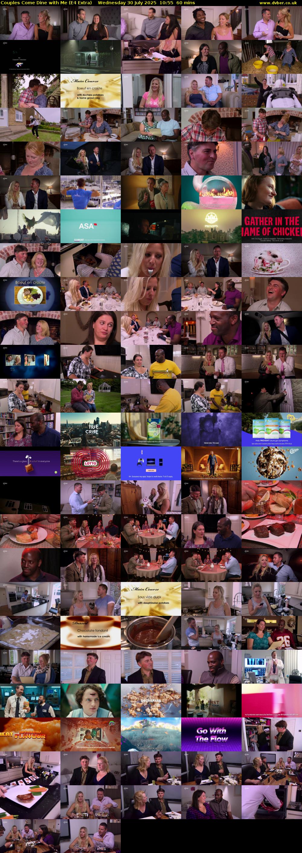 Couples Come Dine with Me (E4 Extra) Wednesday 30 July 2025 10:55 - 11:55