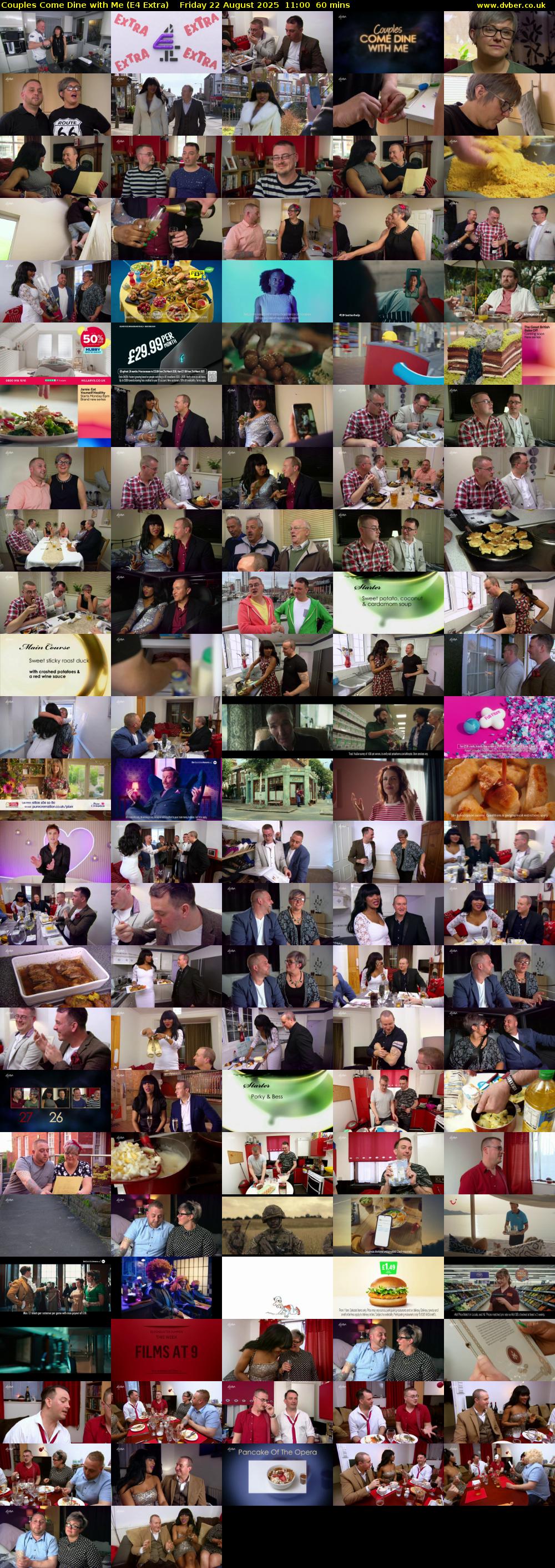 Couples Come Dine with Me (E4 Extra) Friday 22 August 2025 11:00 - 12:00