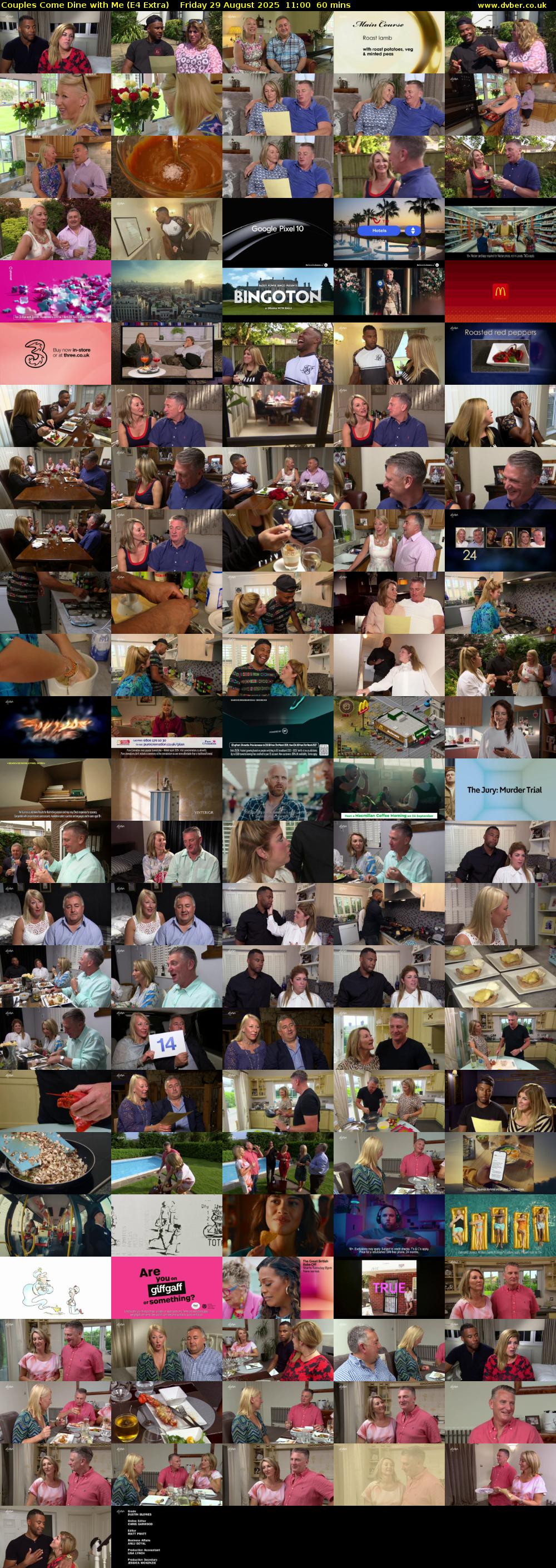 Couples Come Dine with Me (E4 Extra) Friday 29 August 2025 11:00 - 12:00