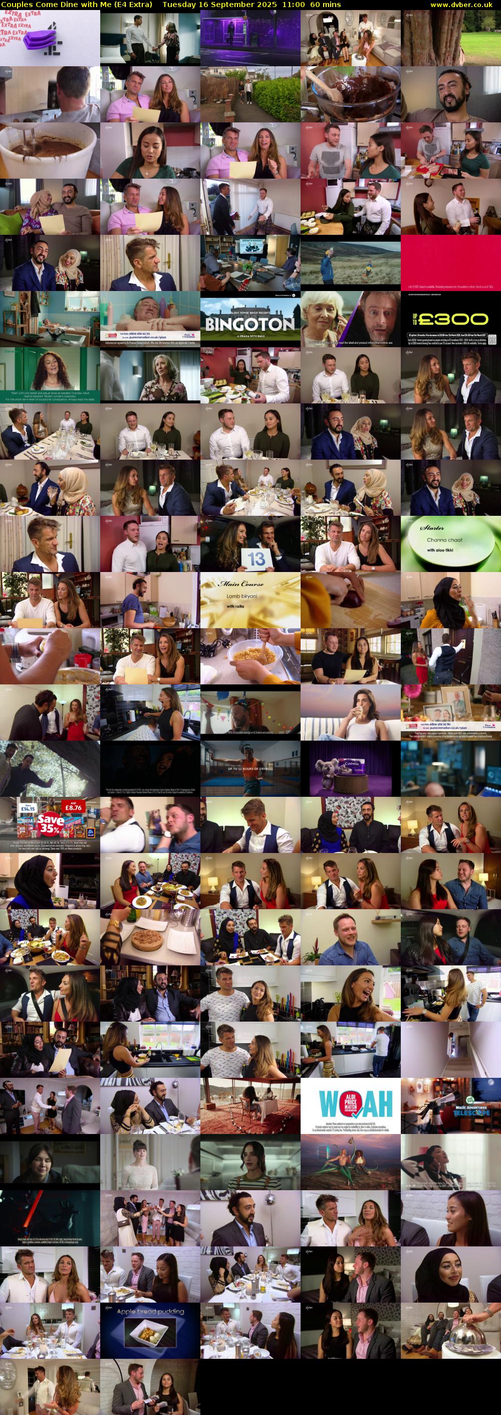 Couples Come Dine with Me (E4 Extra) Tuesday 16 September 2025 11:00 - 12:00