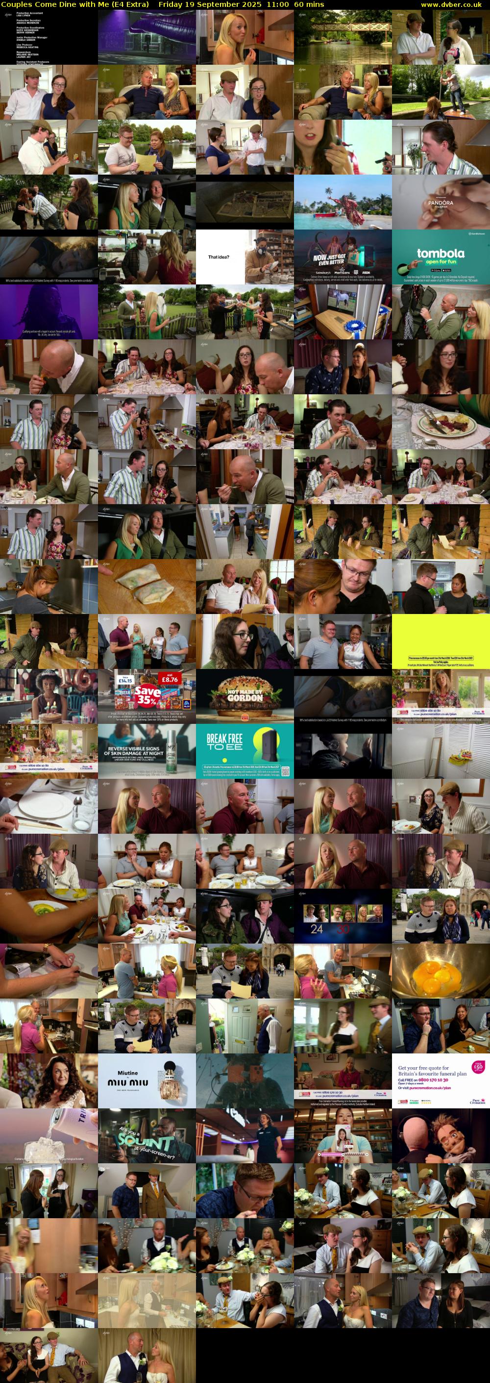 Couples Come Dine with Me (E4 Extra) Friday 19 September 2025 11:00 - 12:00