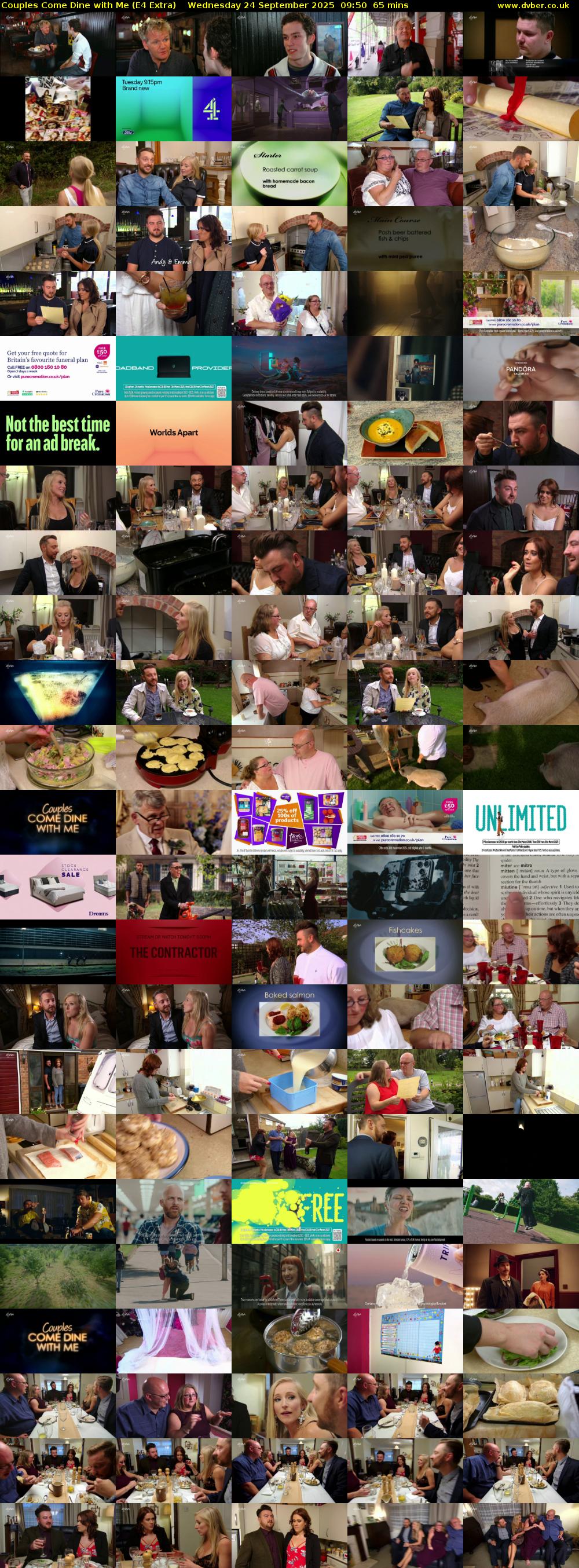 Couples Come Dine with Me (E4 Extra) Wednesday 24 September 2025 09:50 - 10:55