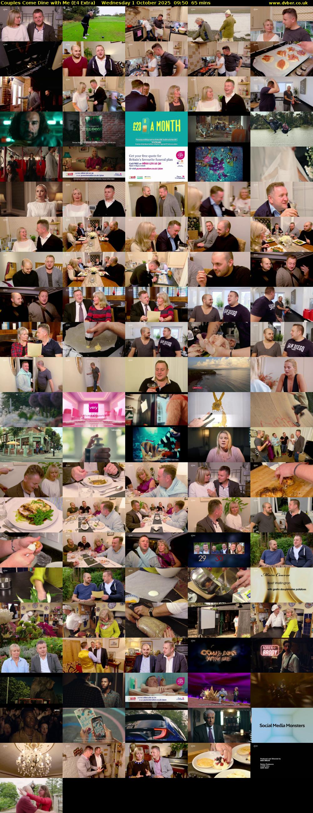 Couples Come Dine with Me (E4 Extra) Wednesday 1 October 2025 09:50 - 10:55