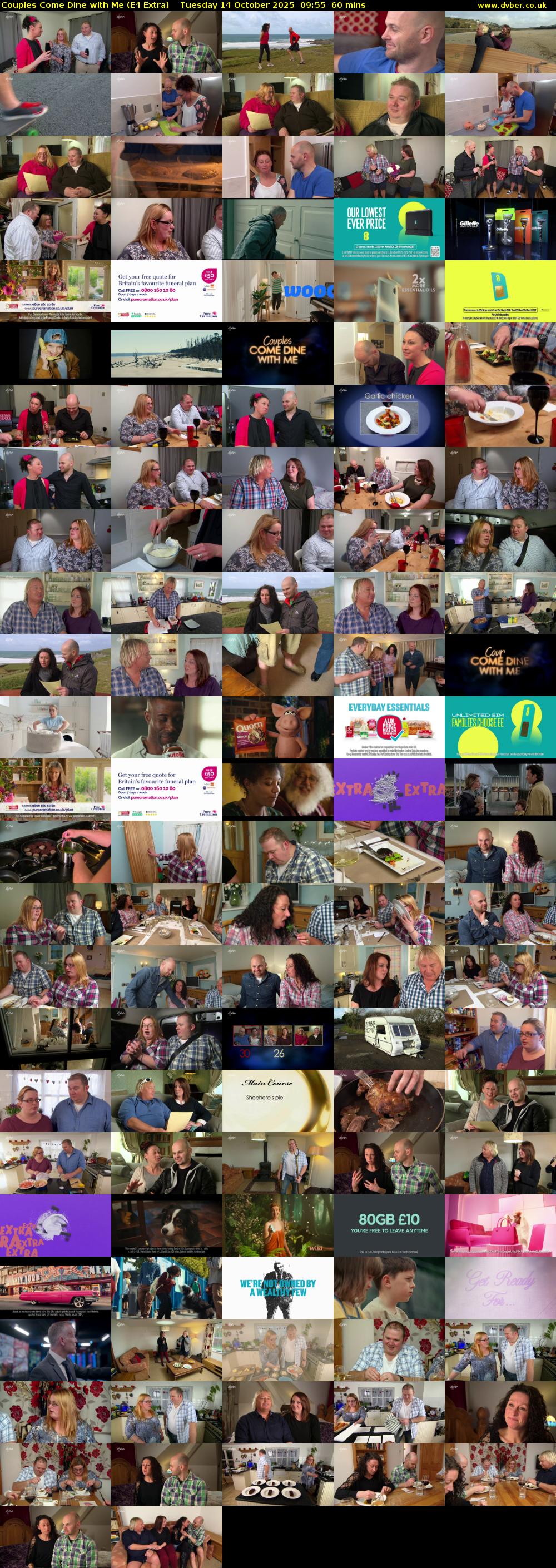 Couples Come Dine with Me (E4 Extra) Tuesday 14 October 2025 09:55 - 10:55