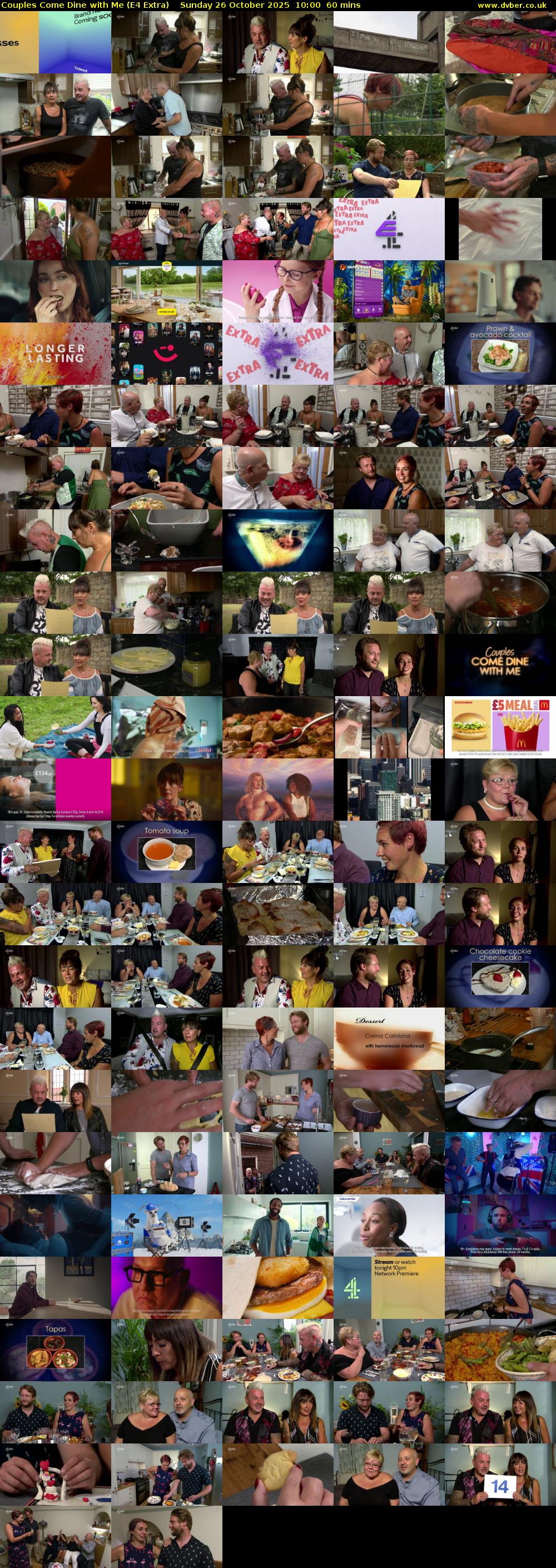 Couples Come Dine with Me (E4 Extra) Sunday 26 October 2025 10:00 - 11:00