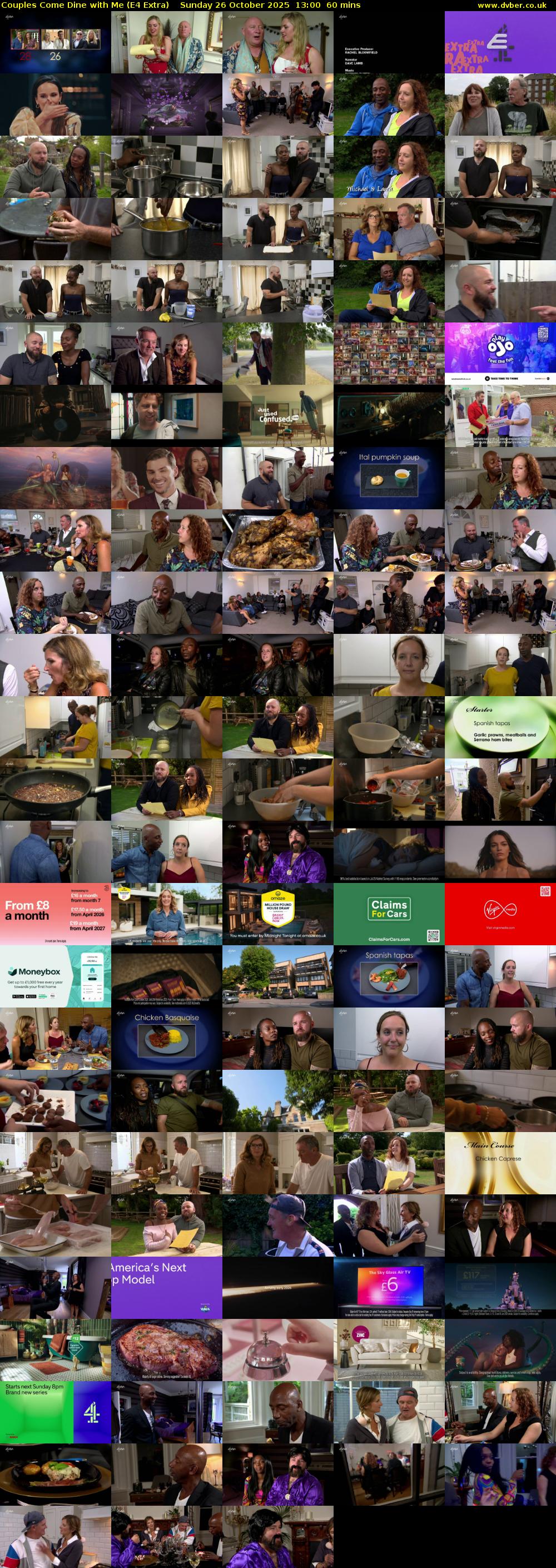 Couples Come Dine with Me (E4 Extra) Sunday 26 October 2025 13:00 - 14:00