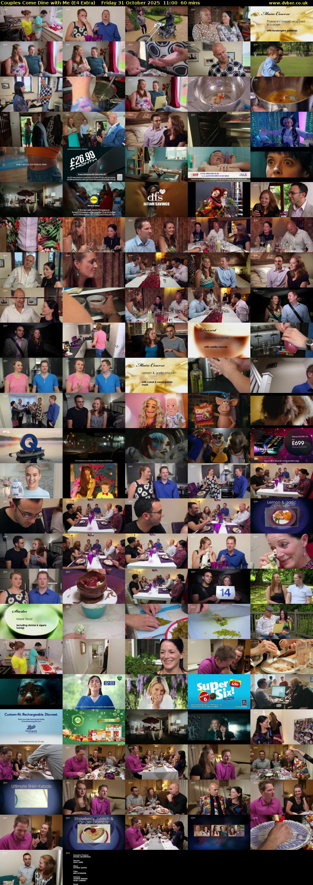 Couples Come Dine with Me (E4 Extra) Friday 31 October 2025 11:00 - 12:00