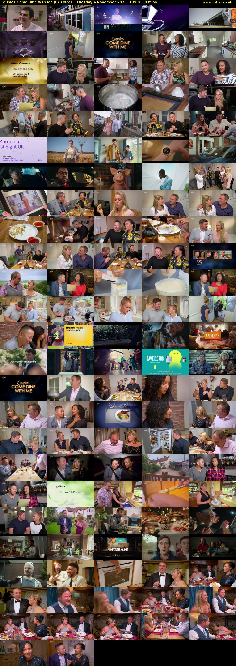 Couples Come Dine with Me (E4 Extra) Tuesday 4 November 2025 18:00 - 19:00