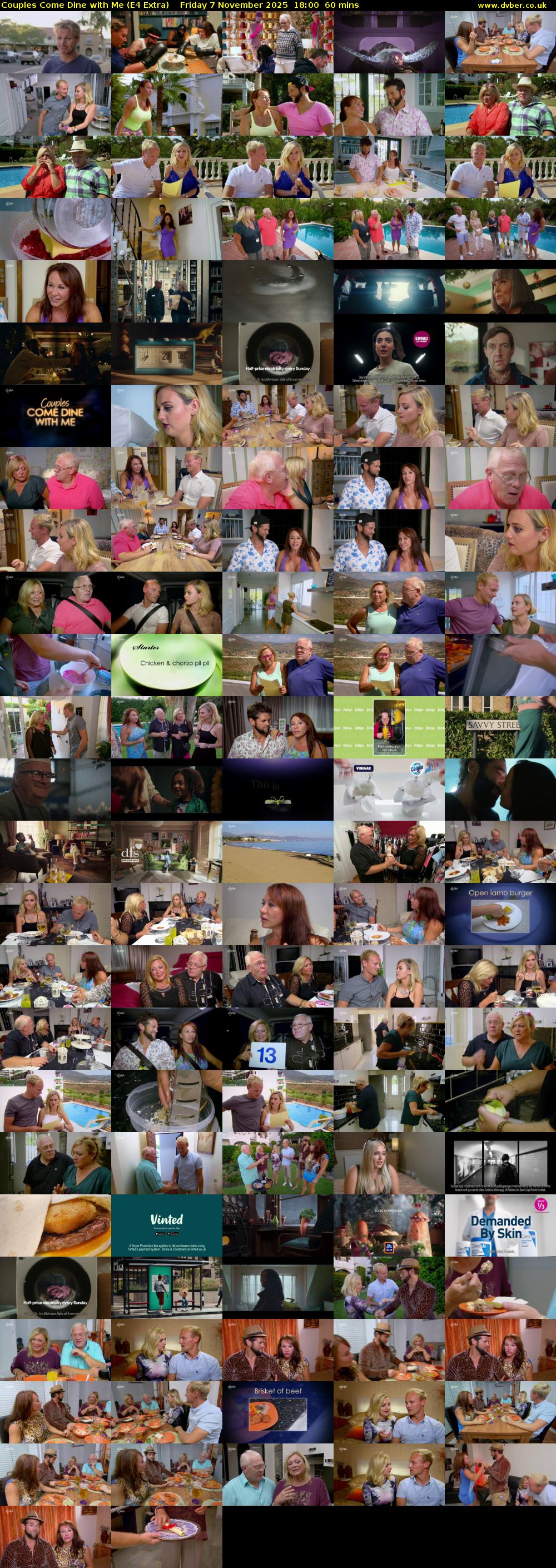 Couples Come Dine with Me (E4 Extra) Friday 7 November 2025 18:00 - 19:00