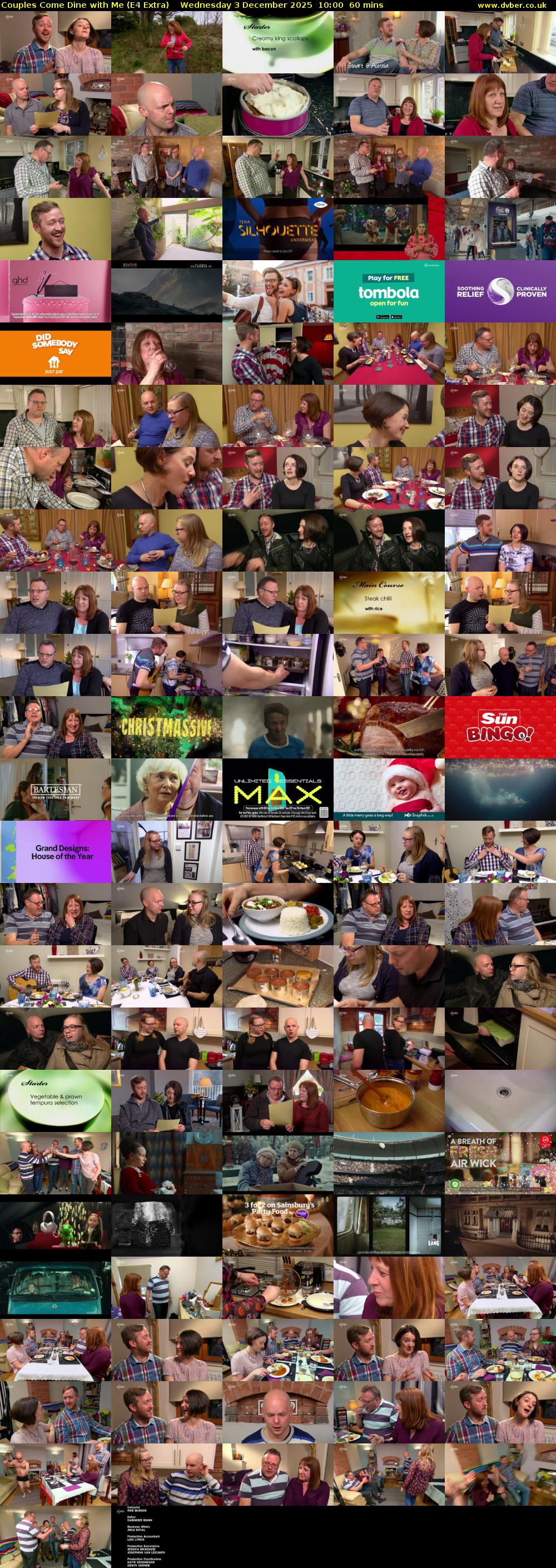 Couples Come Dine with Me (E4 Extra) Wednesday 3 December 2025 10:00 - 11:00