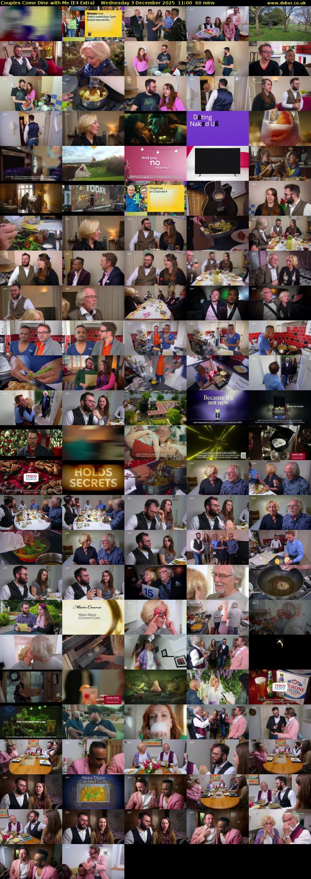 Couples Come Dine with Me (E4 Extra) Wednesday 3 December 2025 11:00 - 12:00