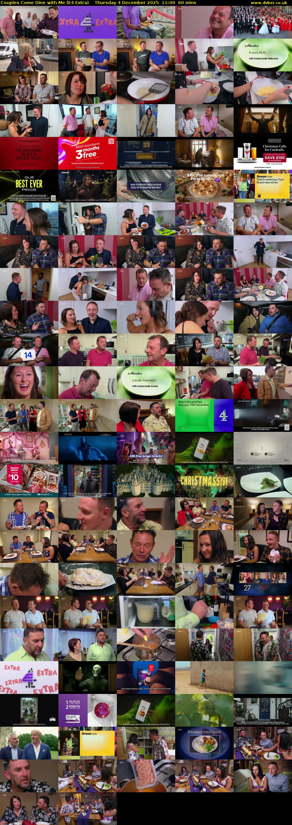 Couples Come Dine with Me (E4 Extra) Thursday 4 December 2025 11:00 - 12:00