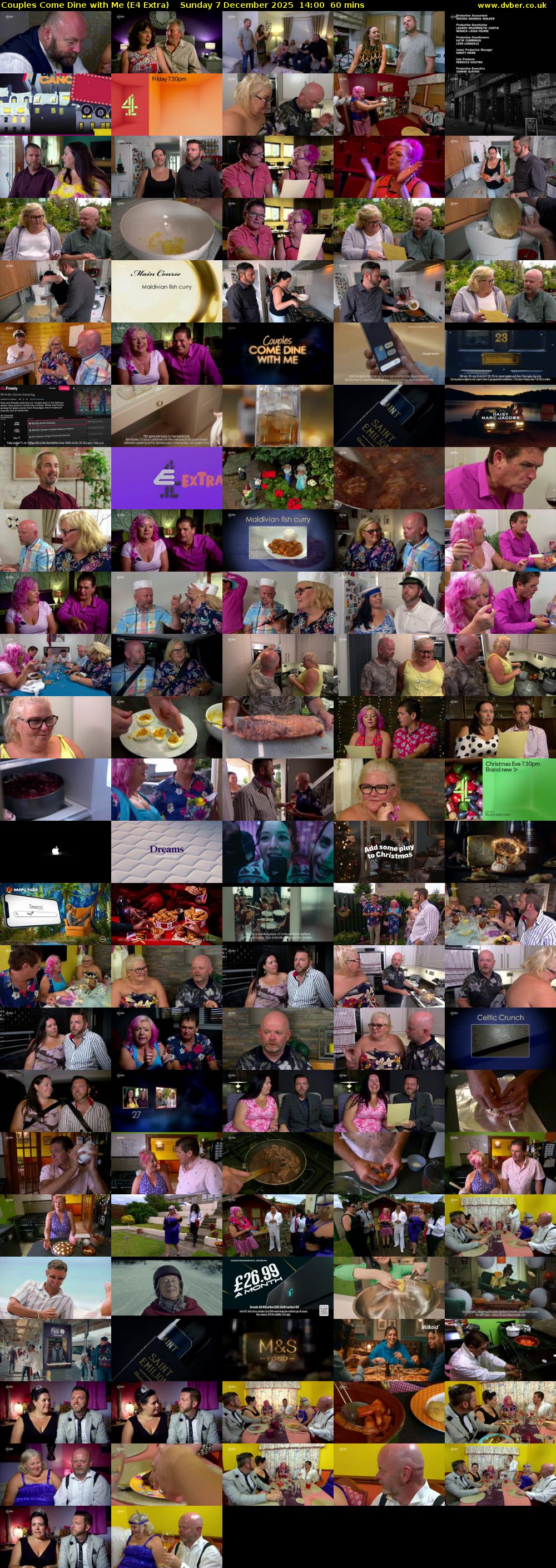 Couples Come Dine with Me (E4 Extra) Sunday 7 December 2025 14:00 - 15:00
