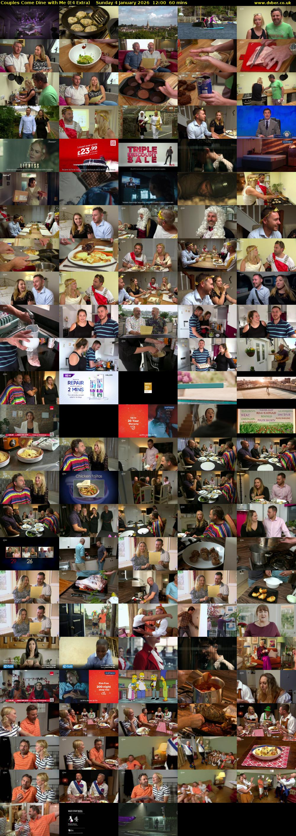 Couples Come Dine with Me (E4 Extra) Sunday 4 January 2026 12:00 - 13:00