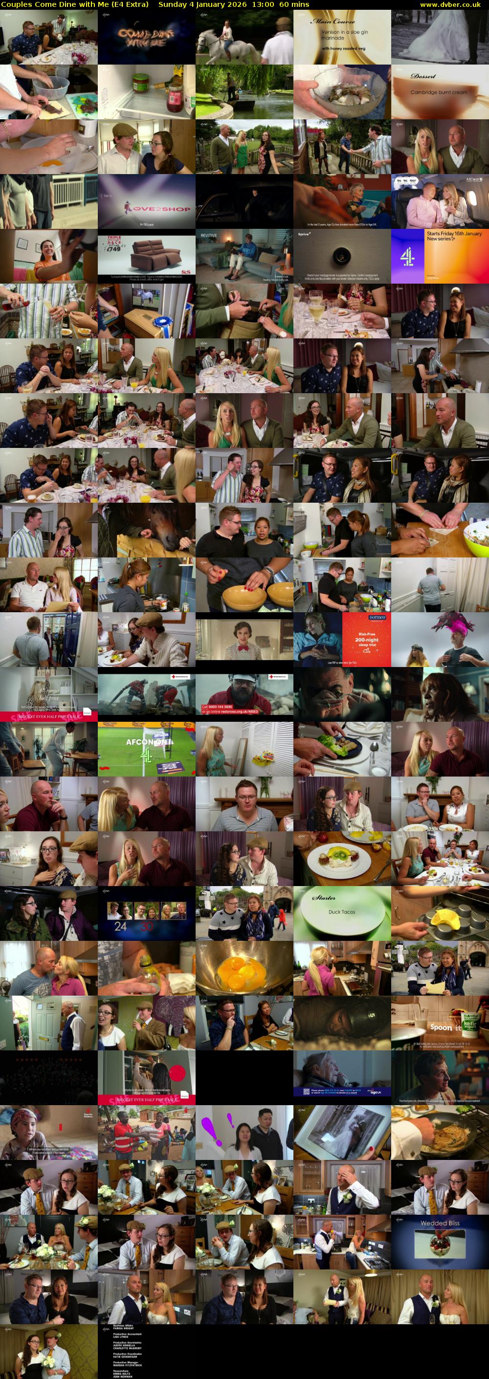 Couples Come Dine with Me (E4 Extra) Sunday 4 January 2026 13:00 - 14:00