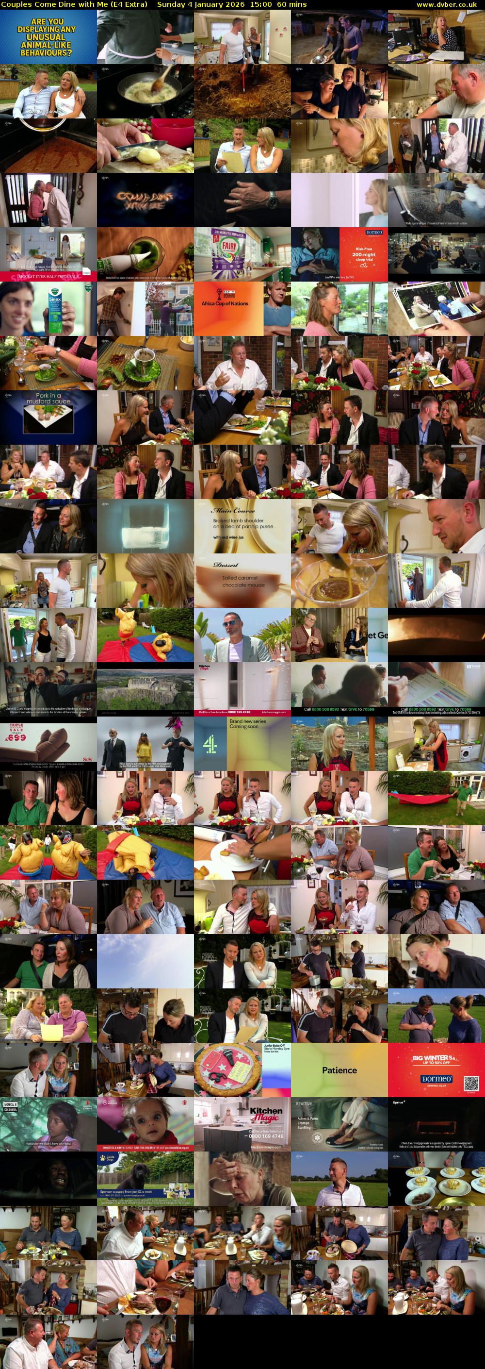 Couples Come Dine with Me (E4 Extra) Sunday 4 January 2026 15:00 - 16:00