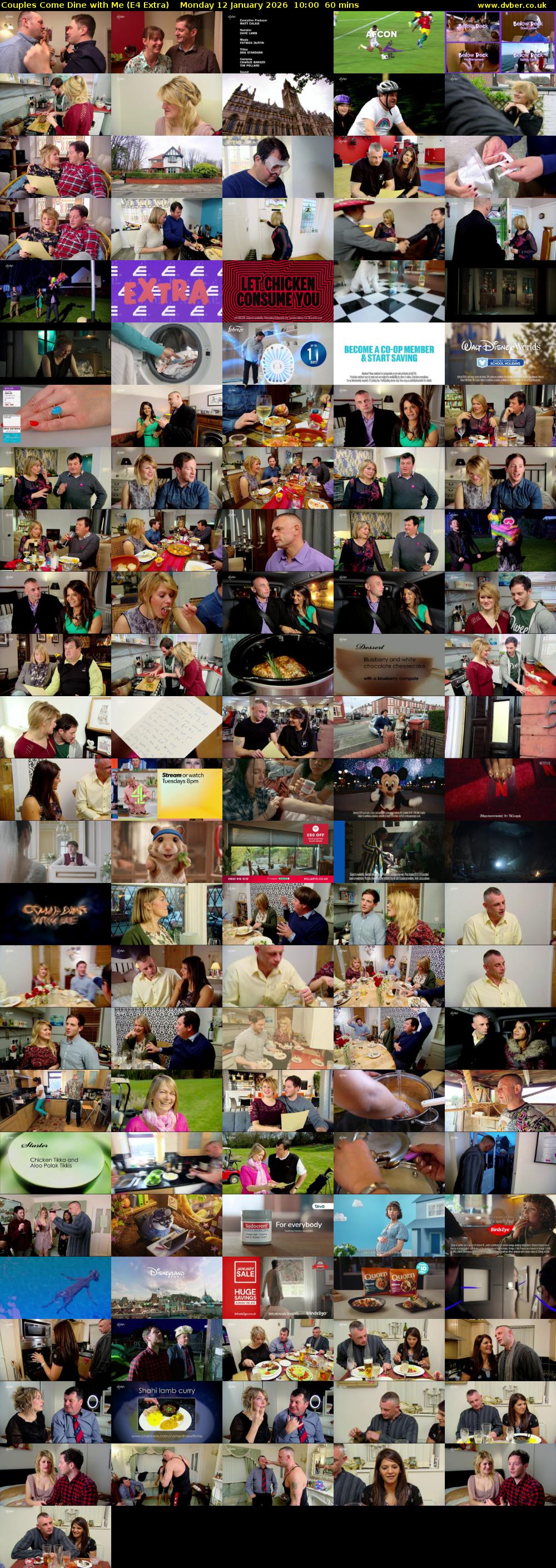 Couples Come Dine with Me (E4 Extra) Monday 12 January 2026 10:00 - 11:00