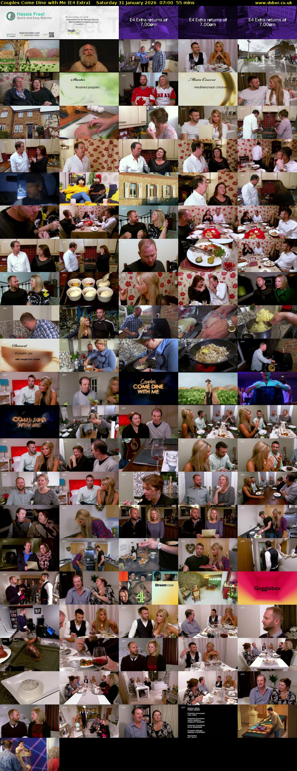Couples Come Dine with Me (E4 Extra) Saturday 31 January 2026 07:00 - 07:00
