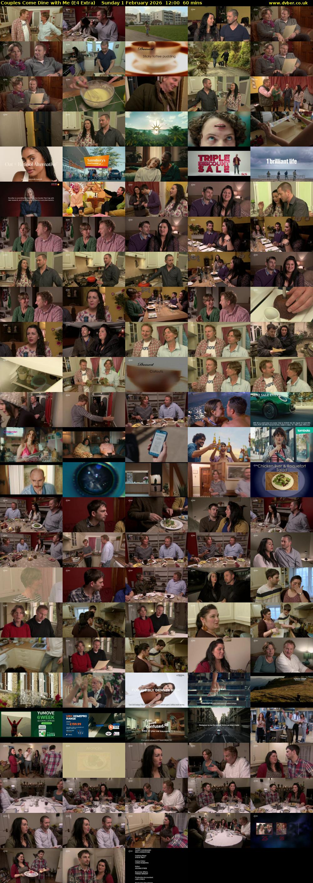 Couples Come Dine with Me (E4 Extra) Sunday 1 February 2026 12:00 - 13:00