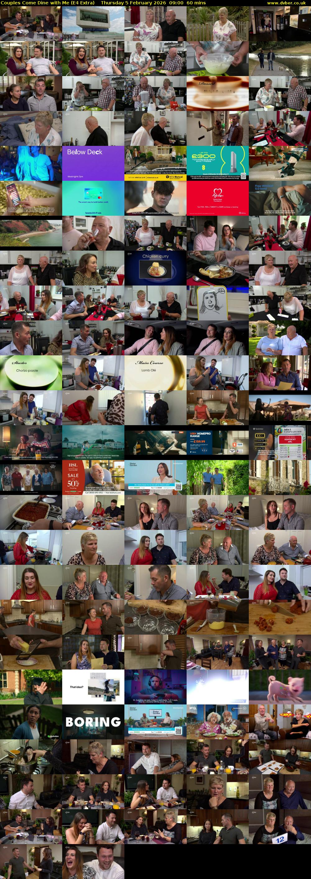 Couples Come Dine with Me (E4 Extra) Thursday 5 February 2026 09:00 - 10:00