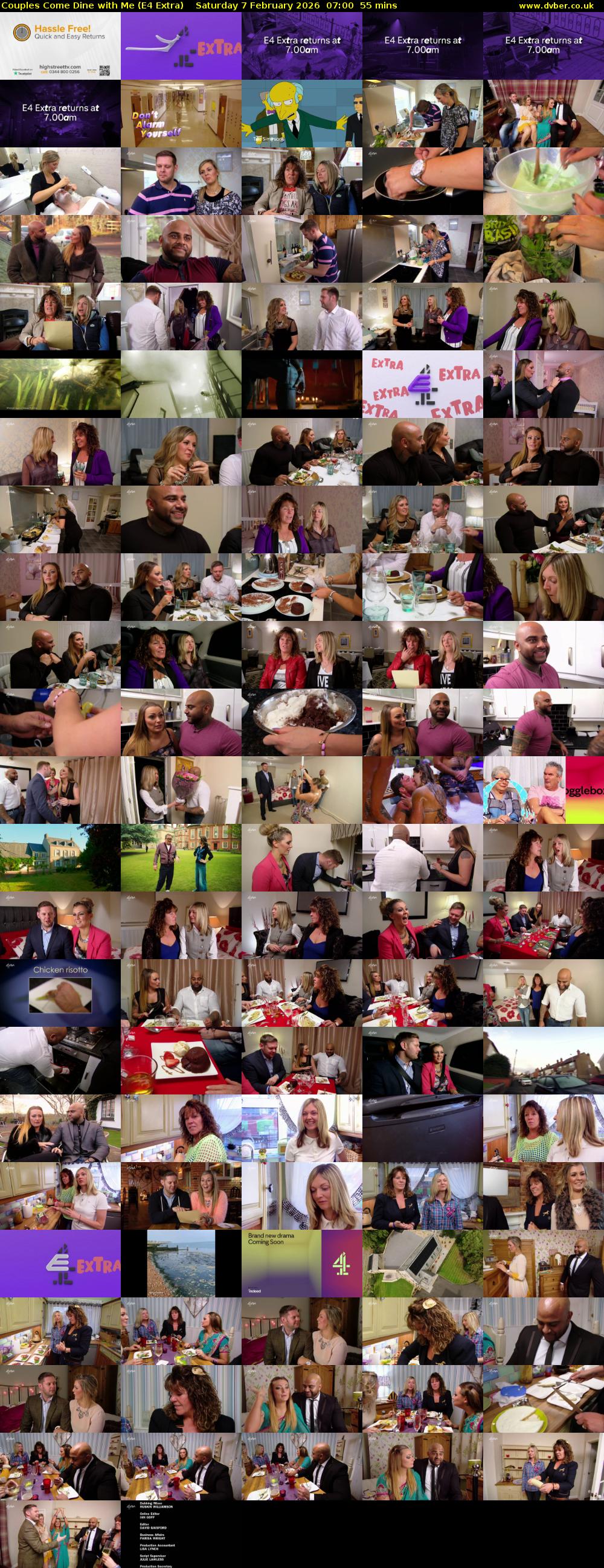 Couples Come Dine with Me (E4 Extra) Saturday 7 February 2026 07:00 - 07:55
