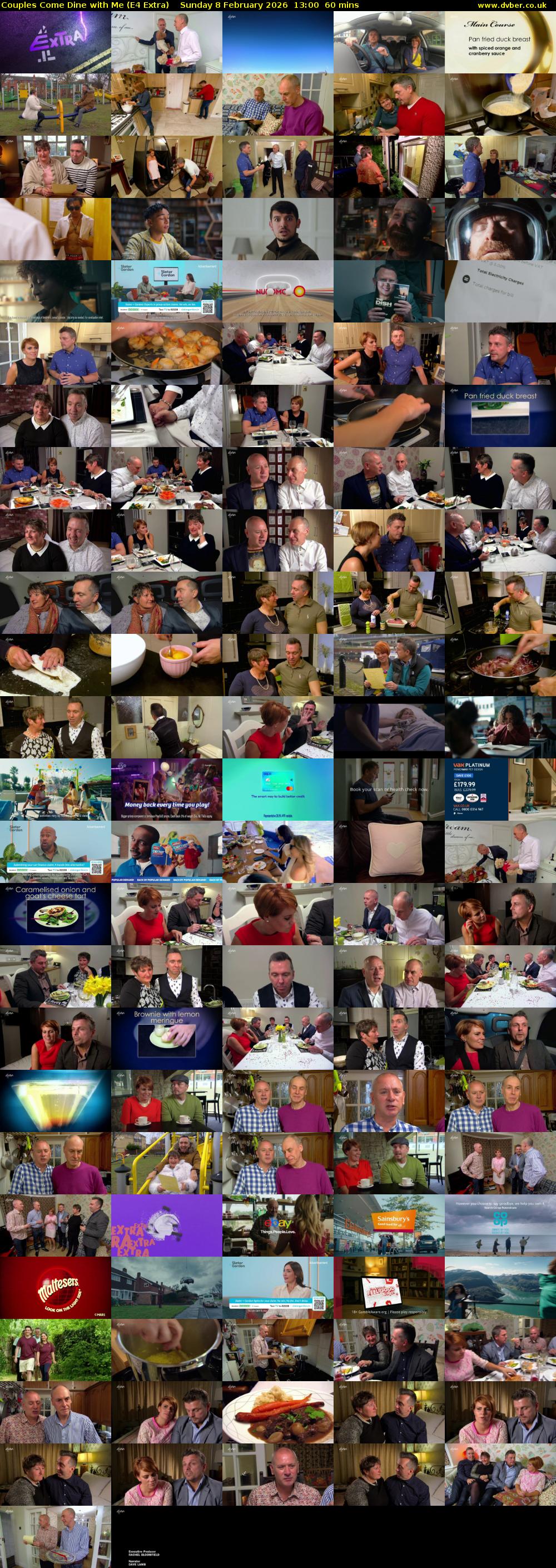 Couples Come Dine with Me (E4 Extra) Sunday 8 February 2026 13:00 - 14:00
