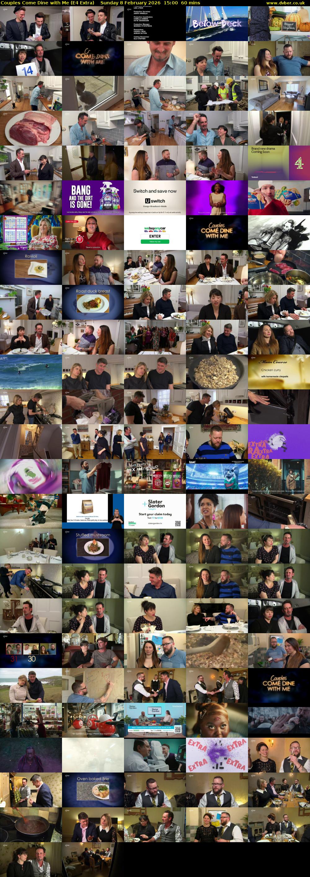 Couples Come Dine with Me (E4 Extra) Sunday 8 February 2026 15:00 - 16:00